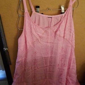 Pink rayon handkerchief top